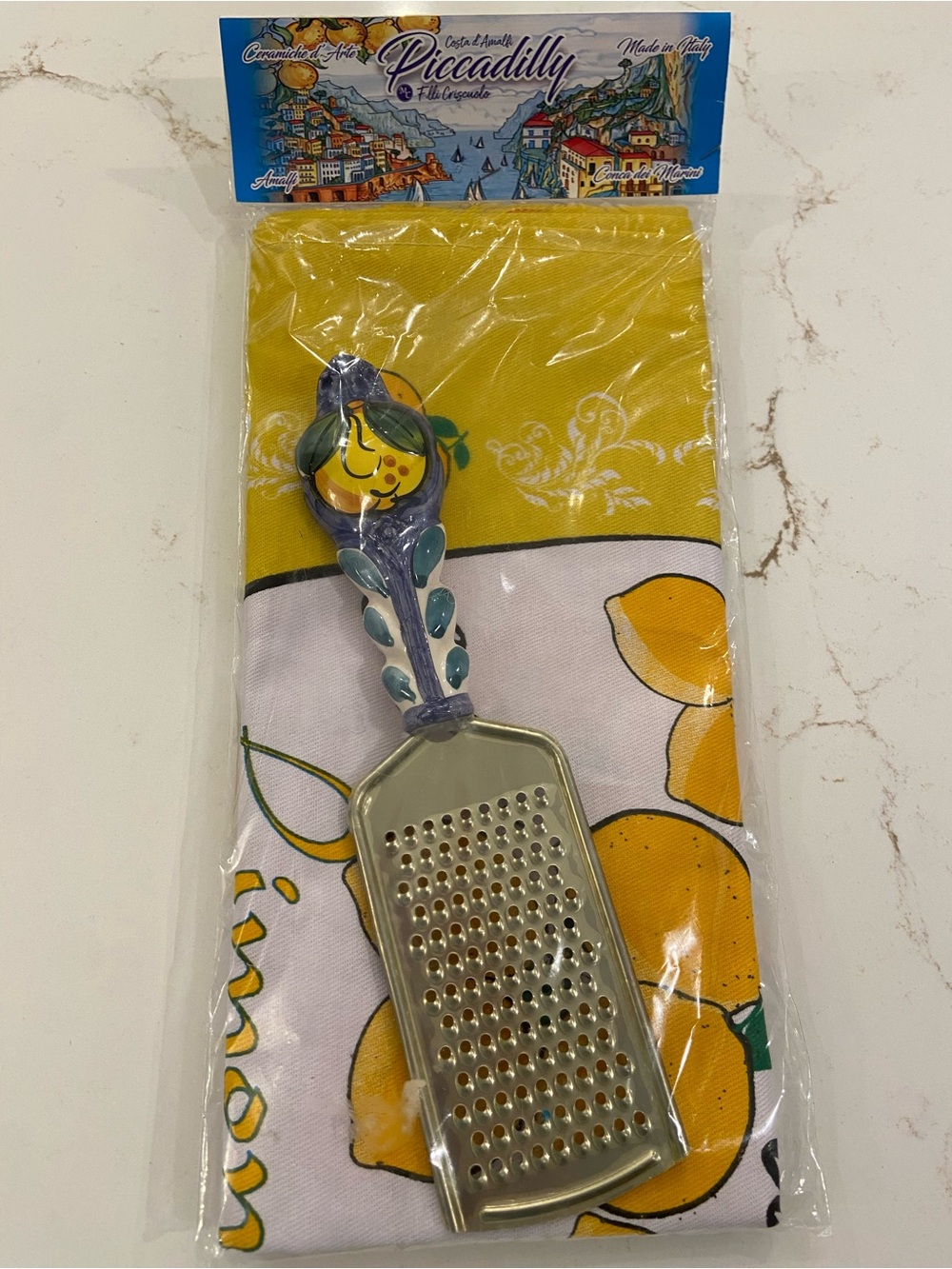 Piccadilly Italian Made Lemon Grater Ceramic Hand Painted Lemon Handle NEW